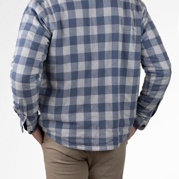 Tailor Vintage Soft Flannel Shirt Jacket Lined with Plush Sherpa Men's Size XXL - Picture 3 of 10